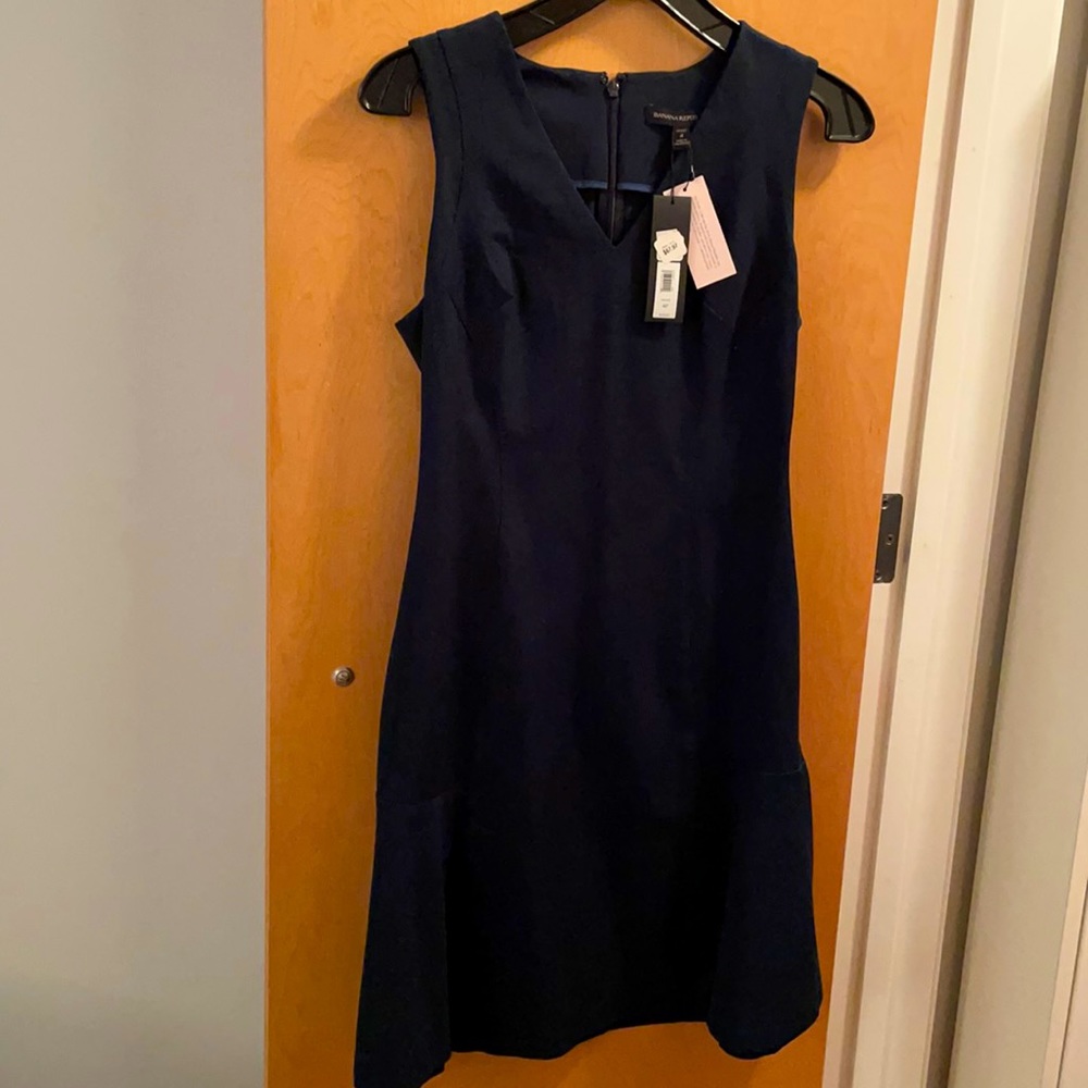 NWT Banana Republic Peplum Dress Navy size 4P Navy